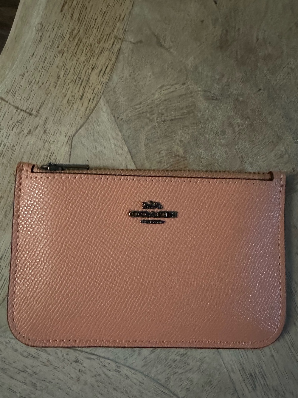 Coach Dark Blush Zip Card Case Pouch